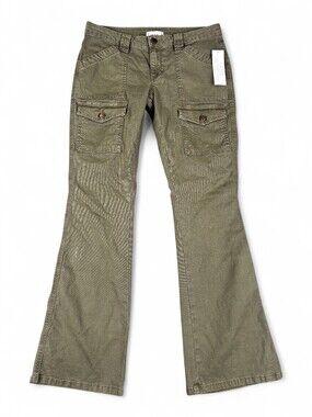 BDG Cargo Flare Pants - Olive Green - Size 29